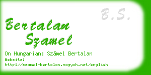 bertalan szamel business card