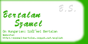 bertalan szamel business card